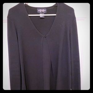 Black tunic v- neck cardigan sweater